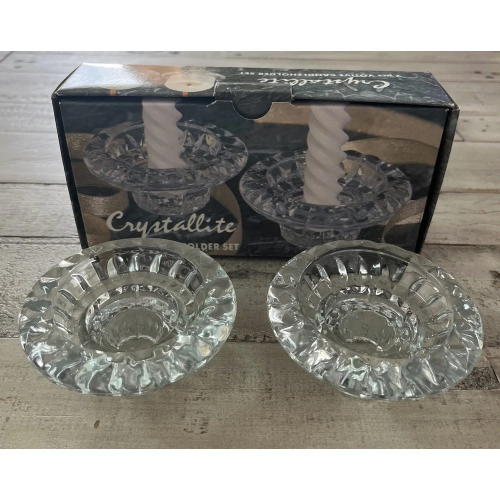Crystallite Crystal Glass 3-in-1 Candleholder Set‎ - Open Box